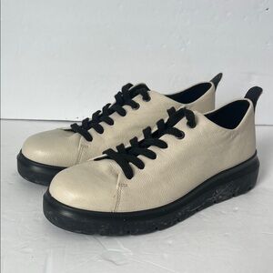 Ecco Nouvelle Lace Up Womens Size 37 US 6.5/7 Sneakers Shoes Limestone Leather